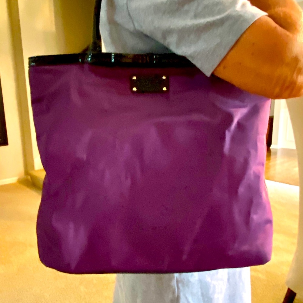 Kate Spade - Purple w/black patent shoulder strap